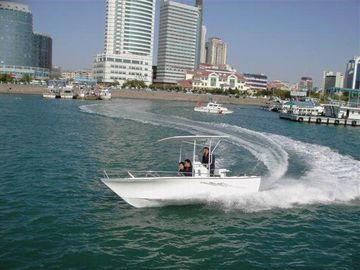 Chine Bateaux de pêche en fibre de verre blanche 6m Installation facile Poids léger Pour la pêche de plaisir fournisseur