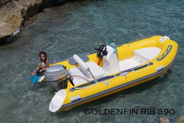 Chine 13 pieds de coque en fibre de verre Petit bateau à côtes en jaune pour le plaisir en mer fournisseur