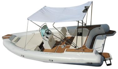 Bateau gonflable à côtes de teck de 7,3 m Design élégant avec coque en fibre de verre fournisseur