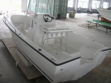 Bateaux de pêche à pontoon à coque en fibre de verre, bateaux gonflables pour 6 personnes avec console centrale fournisseur